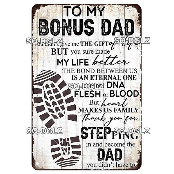 SQ-DGLZ Vintage To My DAD Word Metal Sign Plate Tin Sign Plate Home Bar Door Wall Decor Sticker Decoration Plaque Poster