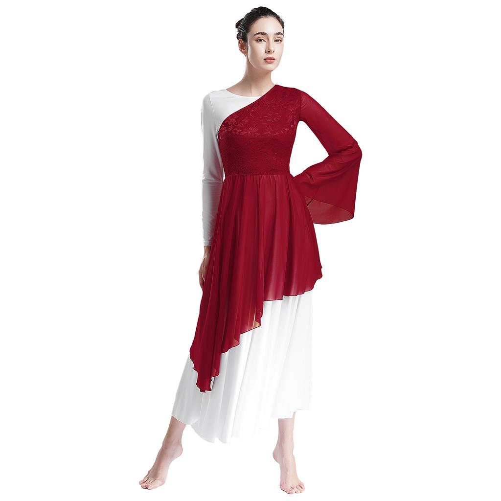 Женская литургическая хвалебная танцевальная туника на одно плечо асимметричная накладка на тунику для танцев