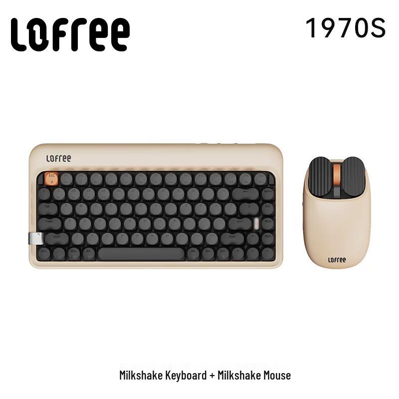 Lofree 1970S Молочный коктейль Трехрежимный механический набор клавиатуры и мыши
