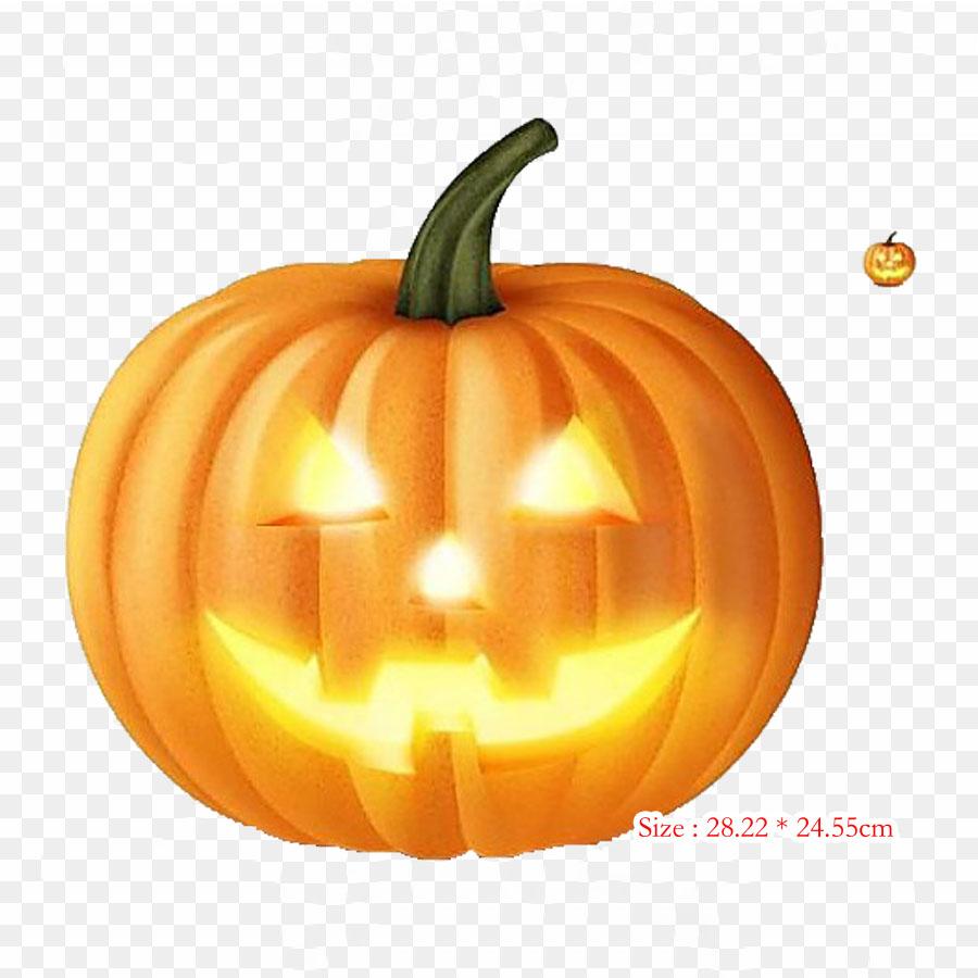 Halloween Psd Jack O' Lantern Halloween Iron On Heat Transfer Printing Vinyl Patches Sticker for Clothes DIY Appliques Washable Patches
