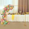 Gold Iron Wedding Arch Stand,2.4x2.4m Square Modern Backdrop Stand for Wedding Decor,Floor Standing Metal Frame,3-5kg Capacity