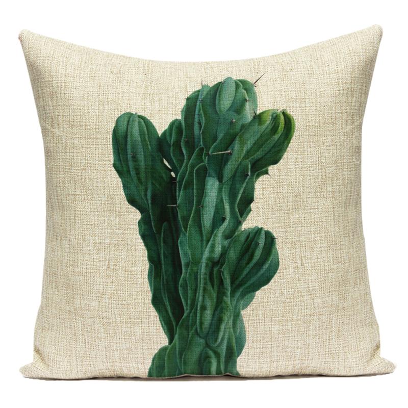 Polyester Decorative Pillows Tropical Cactus Palm Leaf Sofa Home Decor Cushion Cover Pillowcase for Living Room
