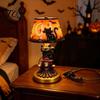 Реквизит для дома с привидениями, Хэллоуин, Винтажная настольная лампа, Ретро-смола, Тыква, Скелет, Черная кошка, Готический ночник, Лампа для спальни, гостиной