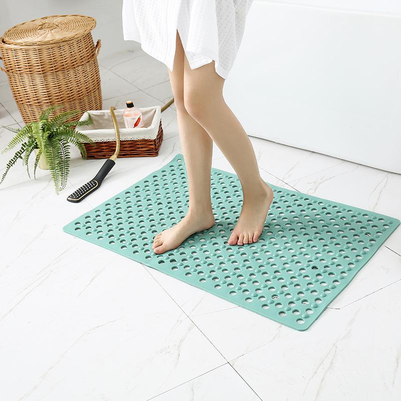Pvc Bathroom Anti-slip Mat Pad Odorless Shower Long Bath Tub Floor Toilet Water Trap Rug Bathtub Mat with Suction Cups and Drainage Holes Soft On Feet