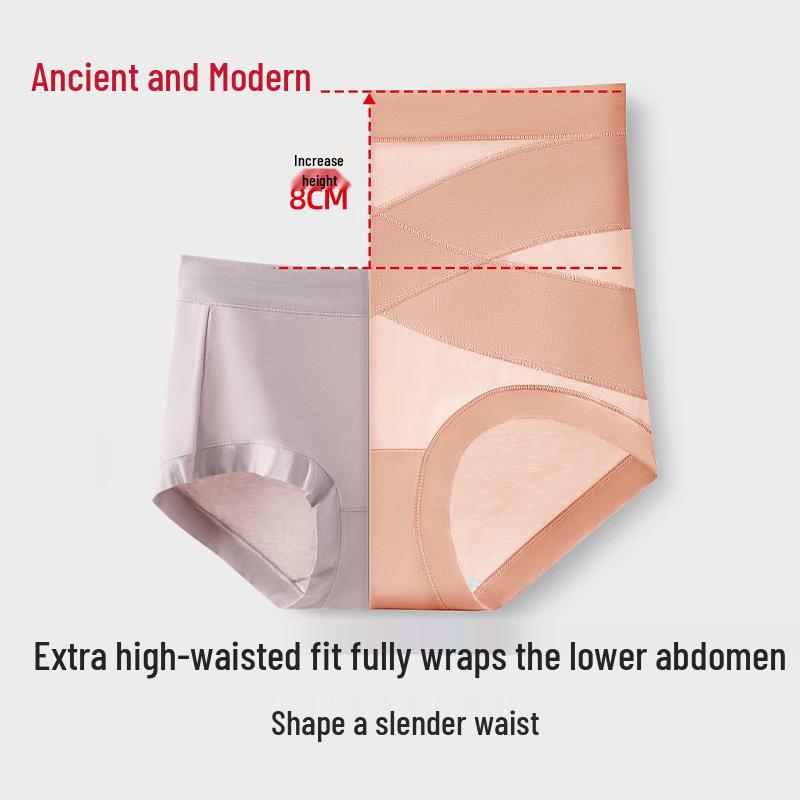 GUJIN Женские хлопковые антибактериальные трусы-слипы с высокой талией и контролем живота (3-Pack)