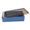 Index Card Holder Blue Extendable End Enlarged Space Transparent Plastic Sliding Design Desk Credit 