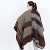 Women’s Color Block Cashmere Feel Shawl Wrap Open Front Casual Warm Poncho Cape Oversized Sweaters Soft Cardigan Versatile Shawls for Fall Winter