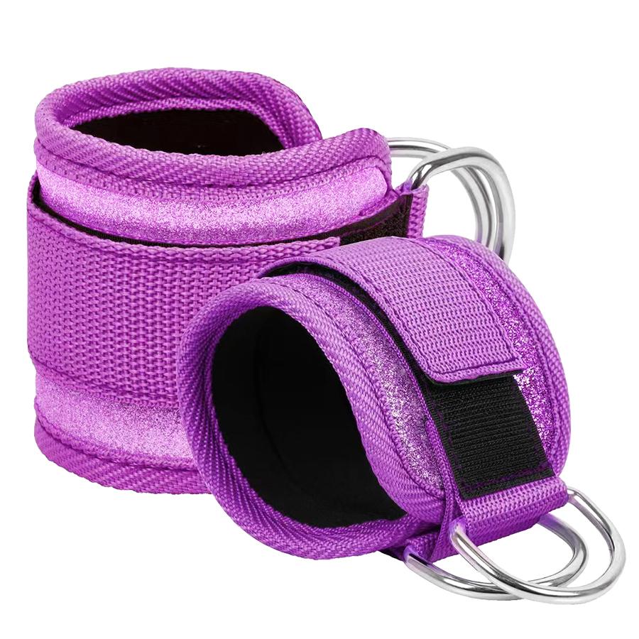 Fitness Puller Fitness Fluorescence Sports Straps Adjustable D-Ring Support Cuffs Ankle Pulley With Buckle Guard Leg Strength Safety Abductors