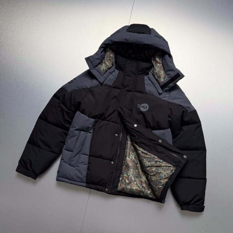 Mens Winter Cotton Puffer Jacket Striped Loose Fit Streetwear Hooded Coat Teens