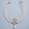 Rhinestone Four-layer Necklace Korean Style Pearl Collar Choker Cute   Women