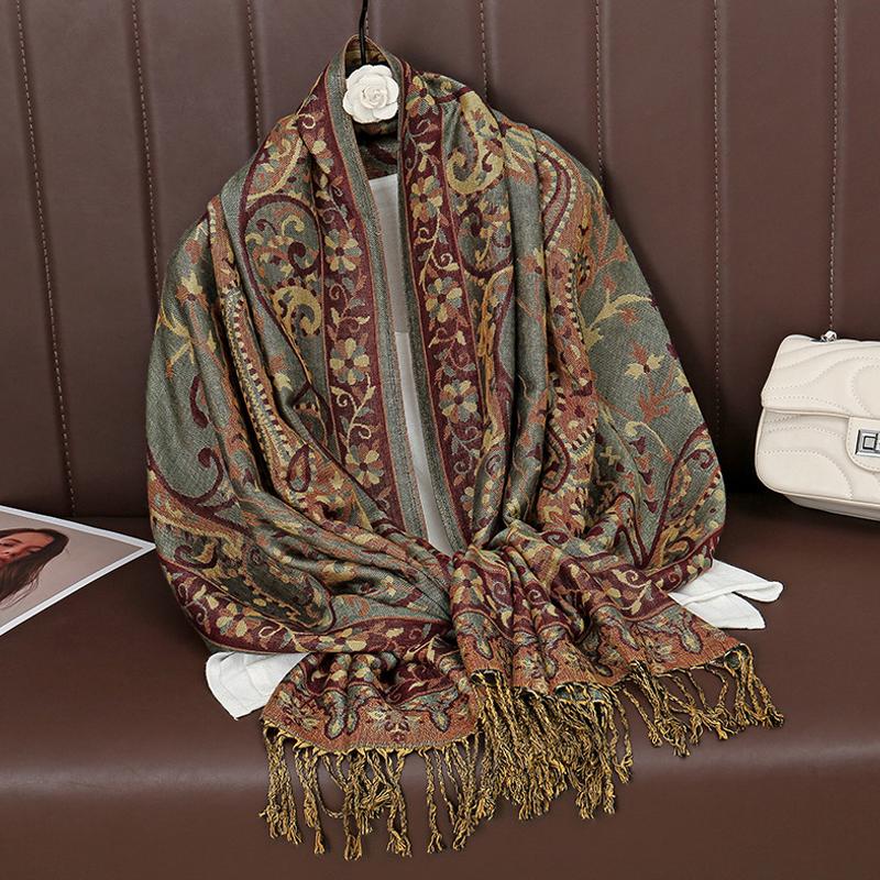 Роскошная зимняя кашемировая шаль из пашмины, женская накидка, теплые осенние шарфы с дизайнерским принтом, женские платки, хлопковые палантины, шарф