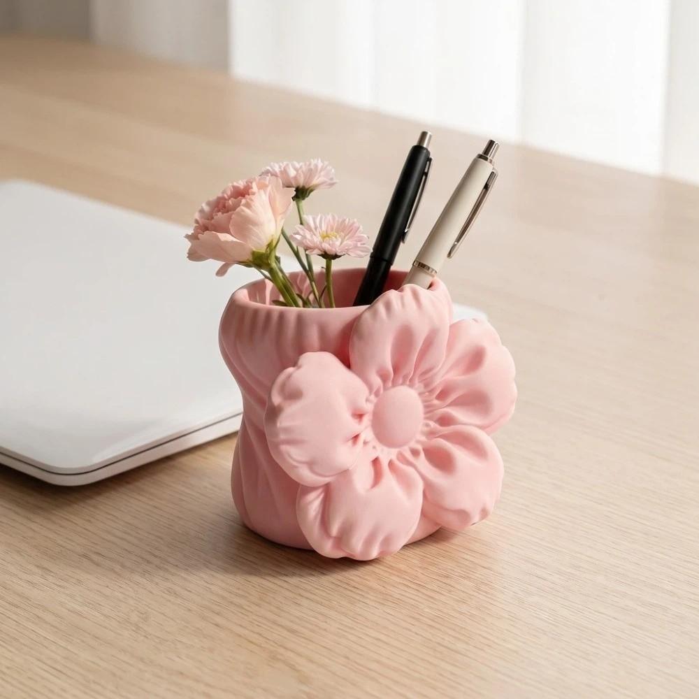 Makeup Brush Bin 3D Printed Pen Stand Simulation Floral Model Home Table Settings