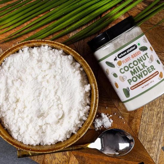 Urban Platter Банка кокосового сухого молока, 200 г (На растительной основе, без консервантов, прост в использовании, без молочных продуктов, источник белка)