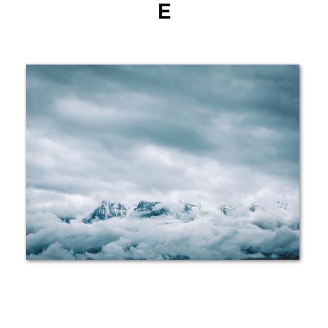 Морской пейзаж Плакат Холст Картина Nordic Blue Картина Приморская церковь Средиземноморский принт Настенная картина для декора гостиной Без рамки