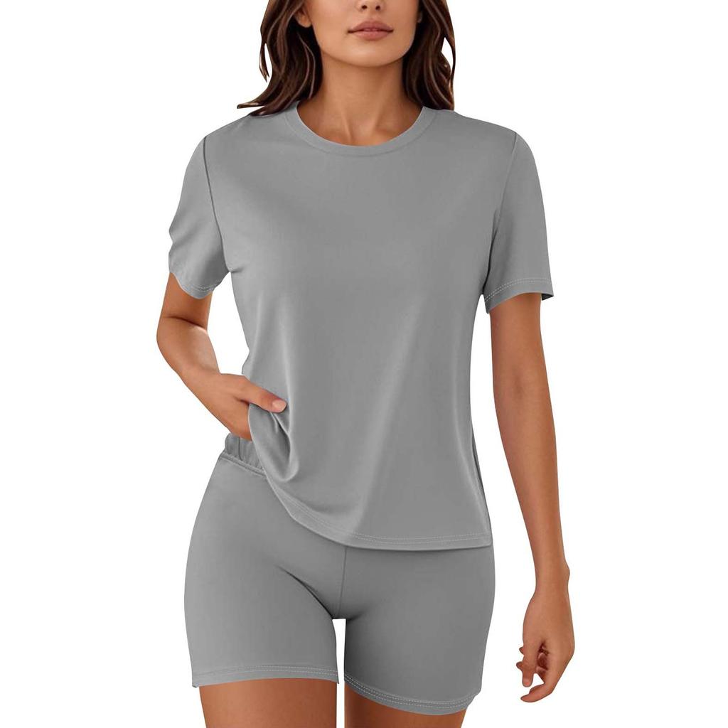 Женские пижамы из 2 предметов для женщин футболка шорты наряды одежда для сна
