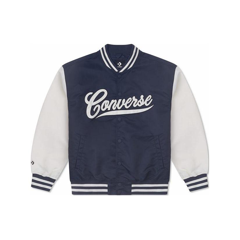 New Converse Baseball Jacket Unisex Marine Blue 10026912-A03