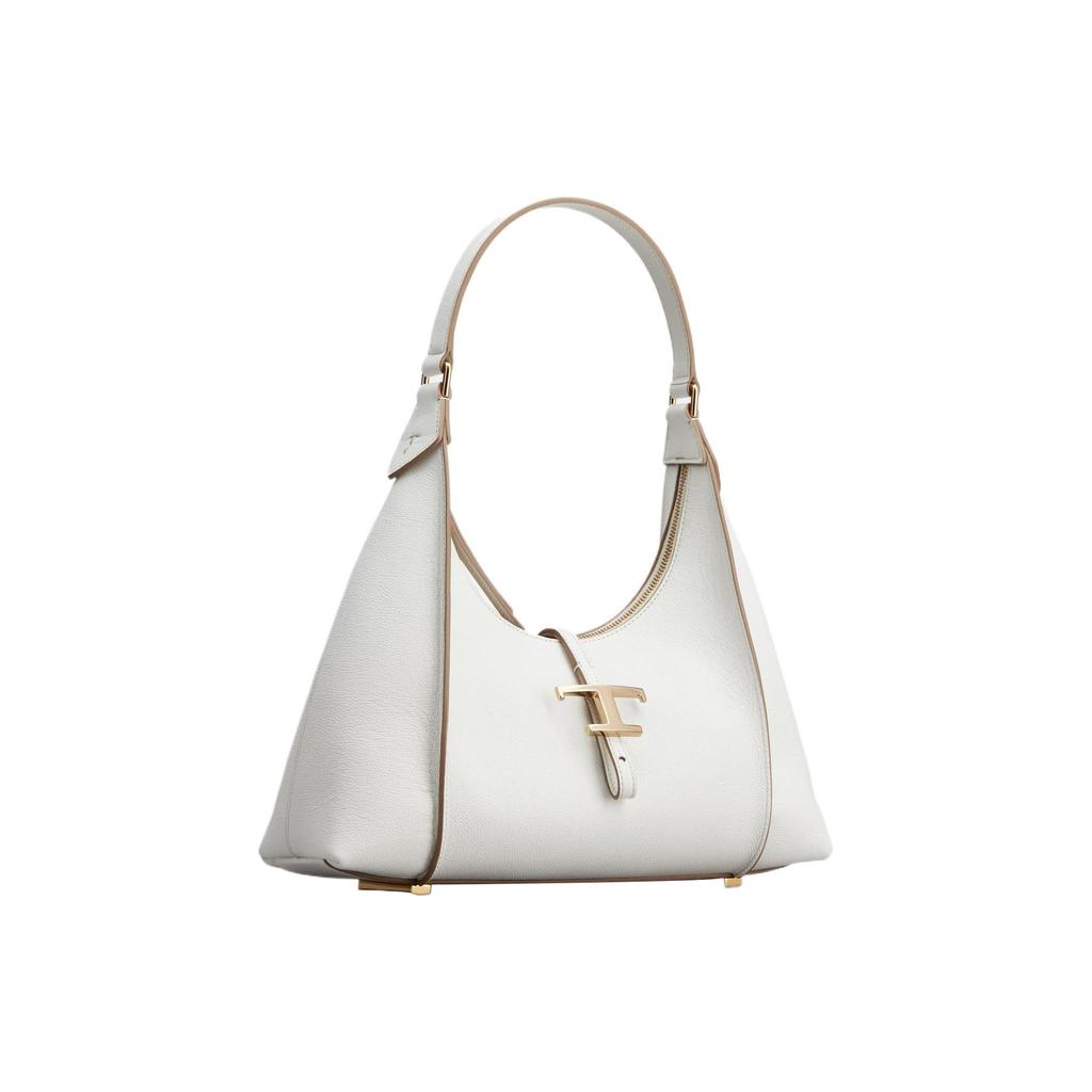 Tods T Timeless Brand T-Shaped Metal Pendant Zipper Closure Leather Hobo Bag Women Bags White XBWTSBS0200Q8EB015