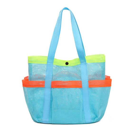 Mesh Beach Bag Mesh Shower Storage Bag Large Capacity Tote Beach Bag Toiletries Towels