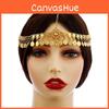 Boho Headwear Alloy With Water Drop Shape And Coin Tassels For Festival Wear