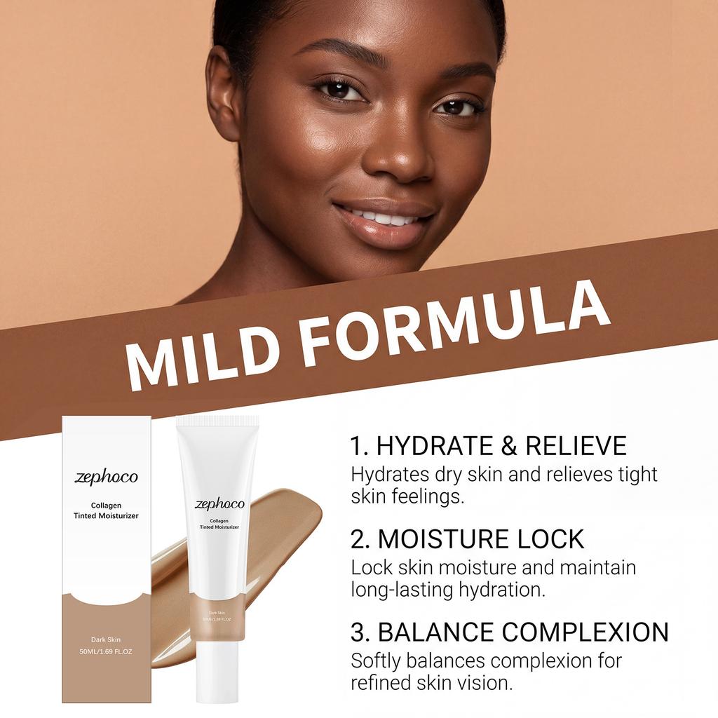 Zephoco Tinted Moisturizer Gentle Formula Lightweight Fit Hydrating Moisturizing Skincare 3 Colors Available 50ml