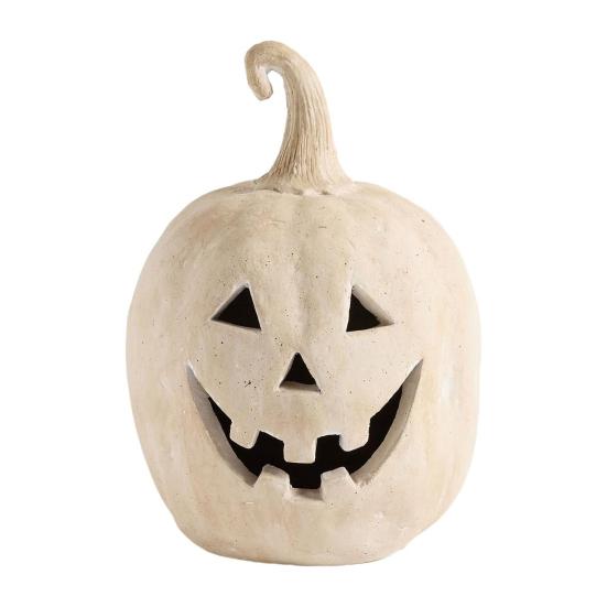 Pumpkin Halloween Decoration Hand-Carved Classic Jack Lantern Fall Decor Farmhouse Table Porch Indoor Ornament