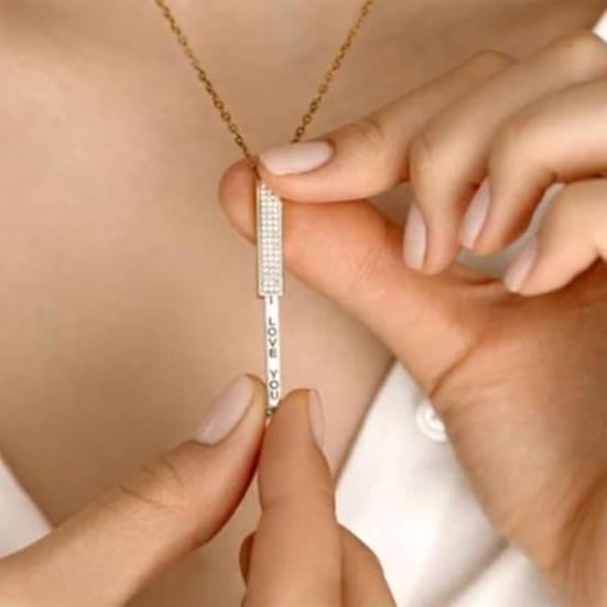 Ожерелье со скрытым посланием «Я люблю тебя» Ожерелье со скрытым секретным посланием Регулируемое