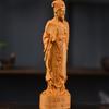 Wood Carving Zhuge Liang Sculptures Figurines Historical Figure Home Room Office Decoration and Accessories Commemorative Gift