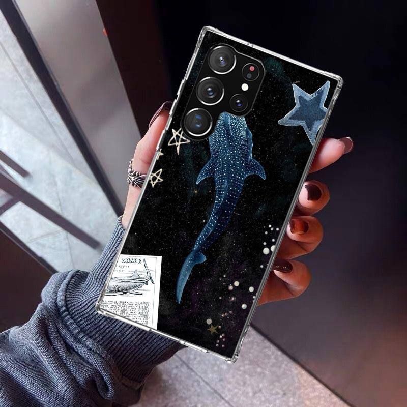 Ocean Whale Shark Phone Case For Samsung Galaxy S23 S24 S25 Edge S26 Ultra S22 + S21 Plus S20 FE Cover Silicone Print Shell Gala