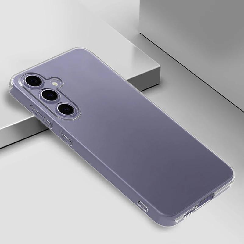 Simple Slim Soft TPU Clear Transparent Phone Case On For Samsung Galaxy S24 FE S24FE G Cover Fundas Capa