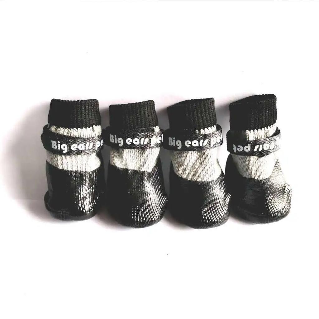 4 шт. Зимняя обувь для собак Водонепроницаемые милые ботинки для щенков Уличная прогулочная теплая обувь для собак Снежная обувь для маленькой собаки Чихуахуа Защита лап питомца