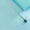 New 925 Sterling Silver Women Necklace Blue Crystal Five-pointed Star Pendant Fashion Small Fresh Clavicle Chain Jewelry Gift