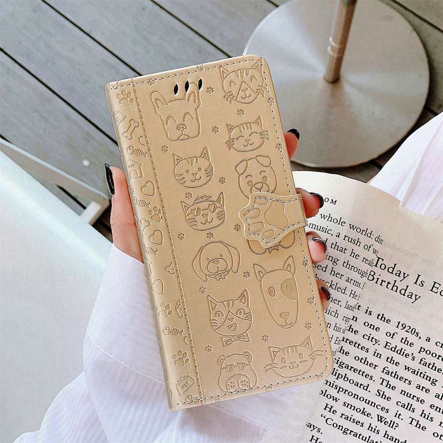 Leather Flip Protection Case For Samsung Galaxy A26 A36 A56 S25 Plus Ultra A 26 A 36 A 56 S 25 Cat And Dog Motif Wallet Cover