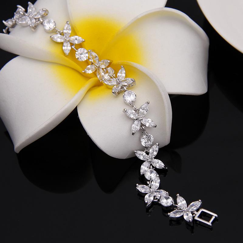 Браслет New Leaf с бриллиантовой инкрустацией, простой и модный браслет из циркона, женские ювелирные аксессуары, браслеты в европейском и американском стиле