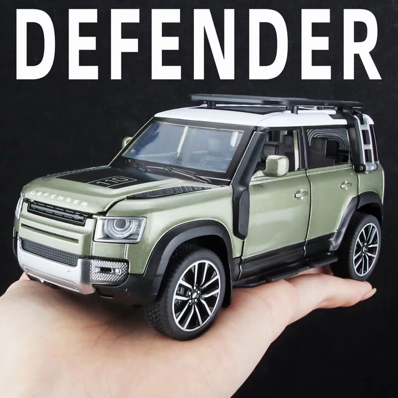 New 1/32 Die-cast Model Car Pull Back Car Toy Collectible for Land Rover New Defender 110 with Sound and Light Boys Gift Collection Ornaments