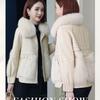 Leather Jacket Women Short Korean Style Fox Fur Collar Coat Fashion Outerwear