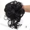 Небрежный пучок-бублик Резинки для волос Эластичная резинка для волос Резинка Синтетический кудрявый шиньон Черно-коричневый Накладные волосы KTB