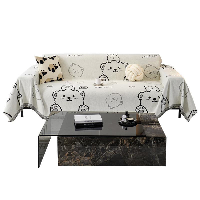 Nordic Style Cartoon Simple Chenille Sofa Cover Cloth Anti-Scratching Four Seasons Universal Sofa Towel Sofa Cover