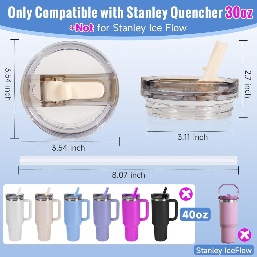 Крышка с откидной трубочкой 30 унций для термокружки Stanley 2.0 Герметичная сменная крышка Непроливающаяся крышка для аксессуаров Stanley Cup