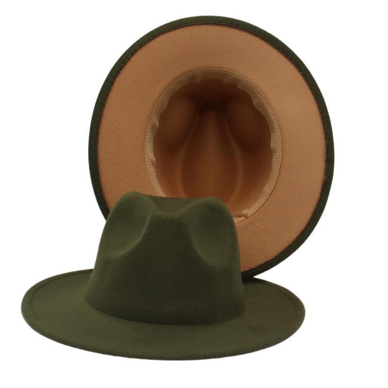 Мужские фетровые шляпы унисекс в стиле пэчворк фетровая шляпа женская двухцветная широкополая шляпа в стиле джаз-цилиндр осень-зима британская ретро-панама кепка