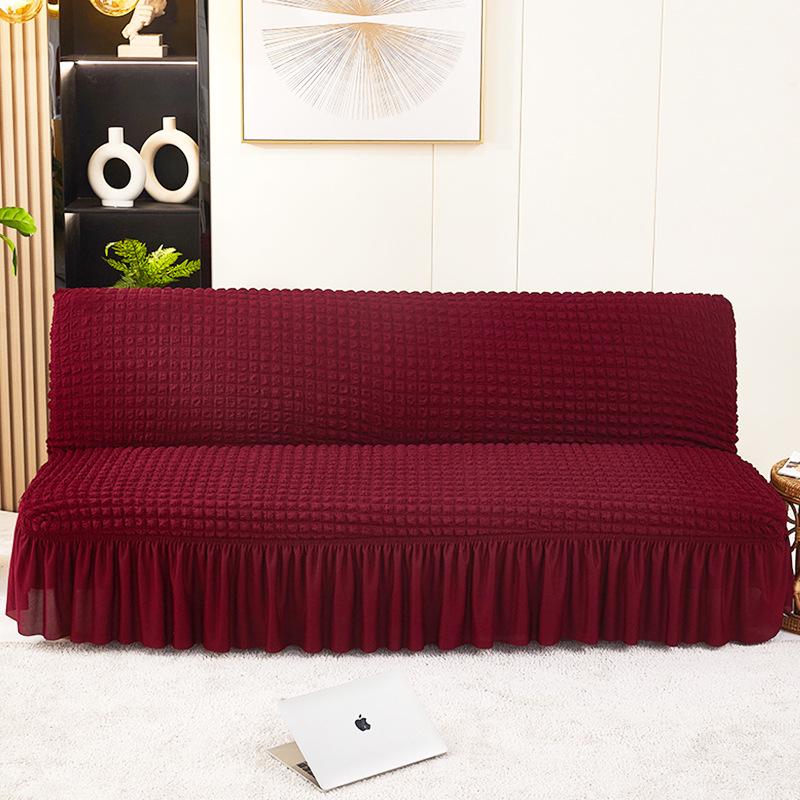 Эластичный однотонный чехол для дивана-кровати для раскладных диванов без подлокотников