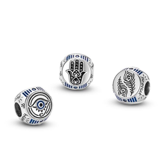 925 Серебряный защитный Хамса Хамса Рука Фатимы Марии Мириам Подвески подходят для модного браслета DIY Глаз Провидения Бусины