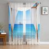 Bali Scenery Ocean Vacation Sheer Curtains Living Room Window Tulle Curtains For Bedroom Kitchen Home Decoration Voile Drapes