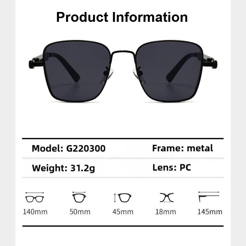 Новые очки Винтажные стимпанк квадратные металлические солнцезащитные очки Модные универсальные унисекс очки Уникальный стиль заявления Солнцезащитные очки