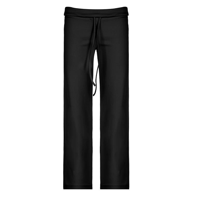 American Street High Waist Solid Color Flare Leggings: Slimming, Foldover Waist Sweatpants