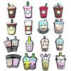 16Pcs Milk Tea Series PVC Shoe Charms Decoration for Shoe Clogs Accessories