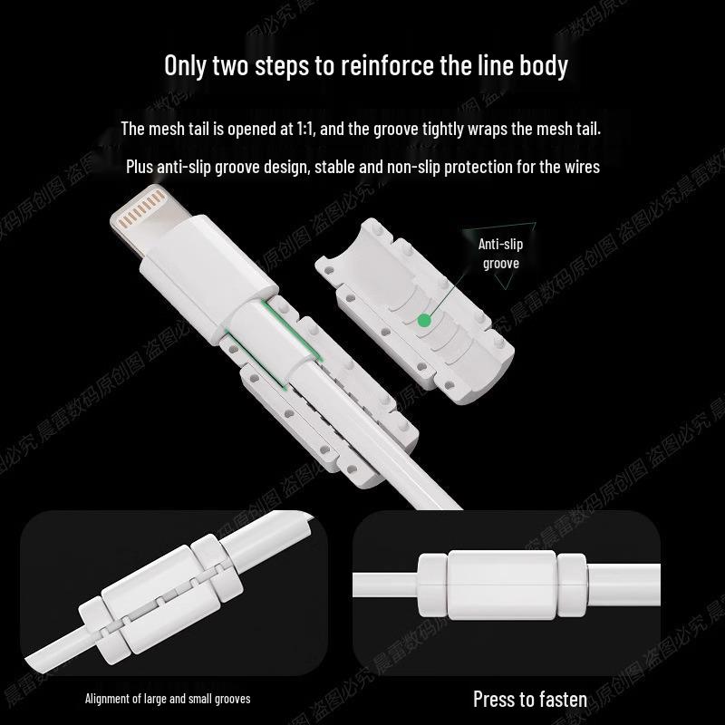 Защитная оплетка для кабеля: Предотвращает поломку и перегибание зарядного устройства для iPad, планшетов и телефонов; также защищает от кошачьих укусов.