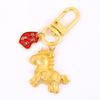 Chinese Style Gold Pony Keychain Zinc Zinc Alloy Zodiac Pony Bag Pendant Horse Key Ring  Year of The Horse