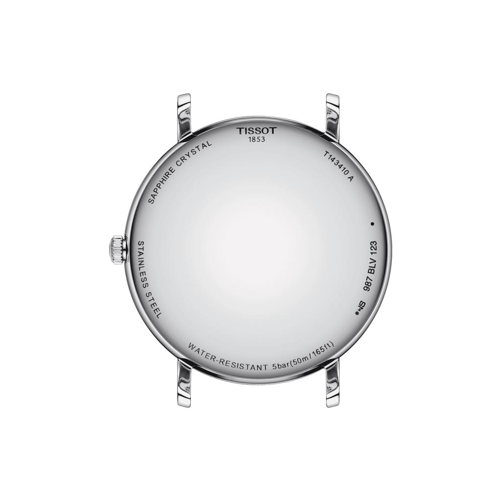Tissot Мужские модные часы T143.410.16.033.00 с кожаным ремешком и серебристым циферблатом