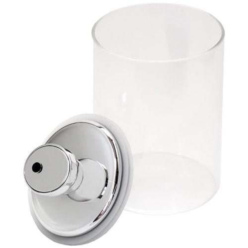 Airtight Glass Canister, Slim Air Reducer, 900cc, Medium, Silver, F9483