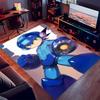 1pc Cartoon Rockman Game Megaman Print Area Rug - Soft, Washable Non-Slip Indoor Mat for Office Chairs, Living Room, Home Office Decorative Rug